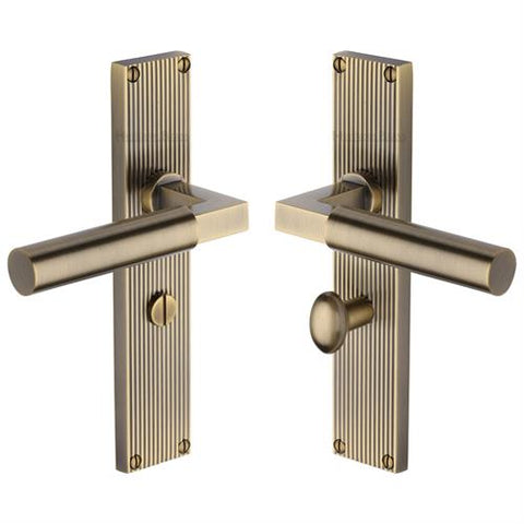 Bauhaus Lever Handle on Reeded Backplate