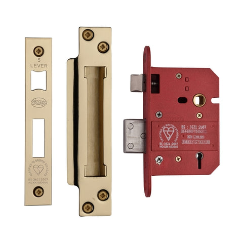 York British Standard 5 Lever Sashlock for Lever Handles