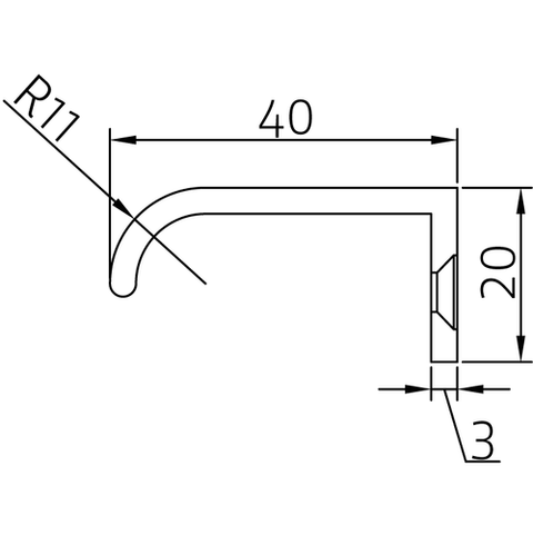 Curved Edge Pull With Angle Return