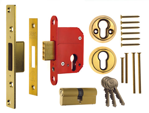 BS3621 Euro Deadlock c/w Double Cyl and Security Escutcheon