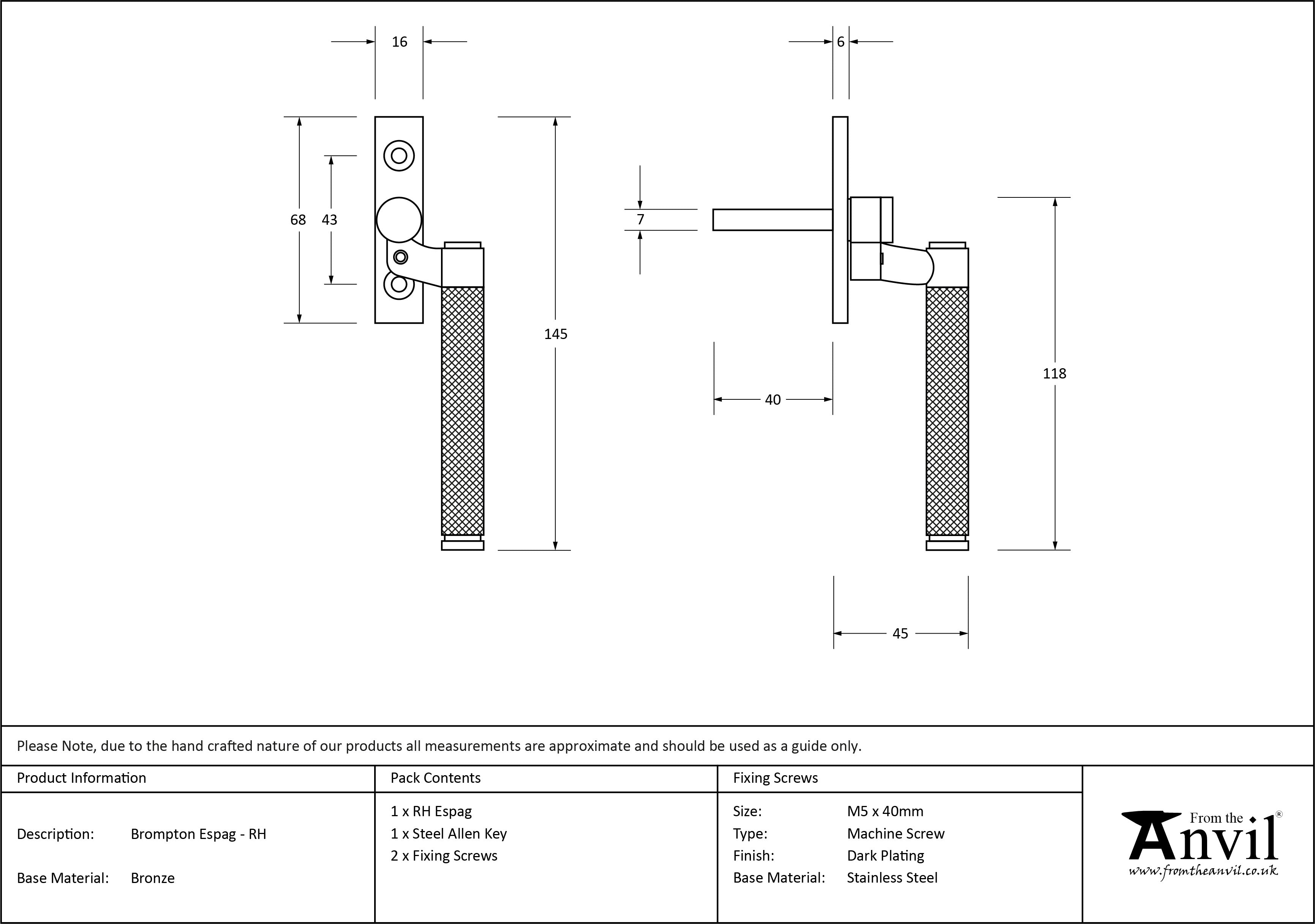 From the Anvil Brompton Espagnolette Window Fastener– FulhamBrassOnline