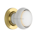 Classic Porcelain Mortice Knobs on Decorative Concealed Fix Rose
