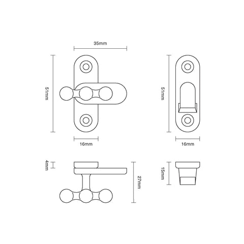 Croft T Bar Cabinet Catch