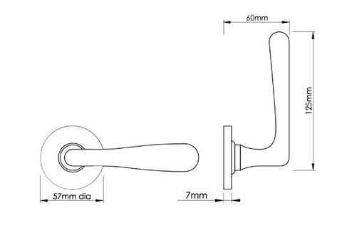 Croft Elegance Lever Handle on Covered Rose