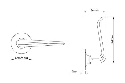 Croft Celeste Lever Handle on Covered Rose