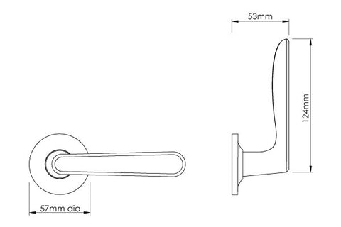 Croft Velo Lever Handle on Covered Rose