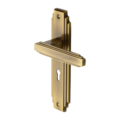 Astoria Art Deco Lever Handle on Backplate