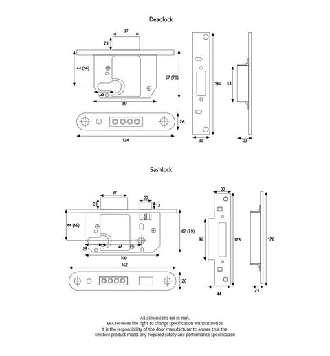 BS3621 Euro Sashlock c/w Double Cyl and Security Escutcheons