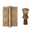 FBH.01.01 Small Traditional Brass Butt Finial Hinge with HF.03.01