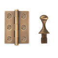 FBH.01.01 Small Traditional Brass Butt Finial Hinge with HF.13.01