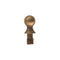 FBH.01.01 Small Traditional Brass Butt Finial Hinge 18mm with HF.02.01