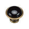 Classic Round Cabinet Knob with Black Ceramic Dome