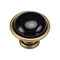 Classic Round Cabinet Knob with Black Ceramic Dome