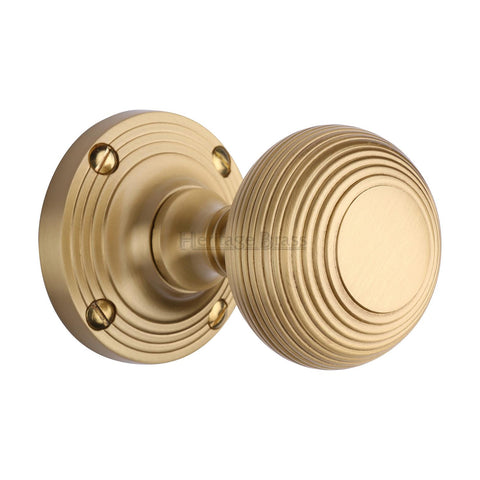 Reeded Mortice Knob on Rose