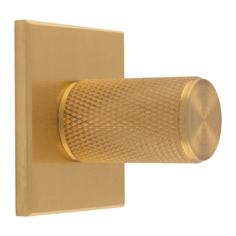 Knurled Cylinder Cabinet Knob on Backplate