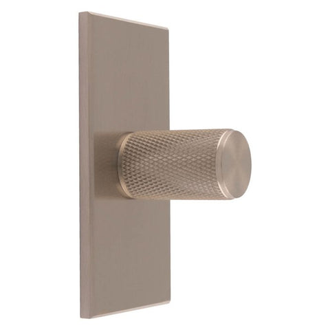 Knurled Cylinder Cabinet Knob on Backplate