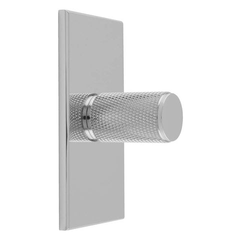 Knurled Cylinder Cabinet Knob on Backplate