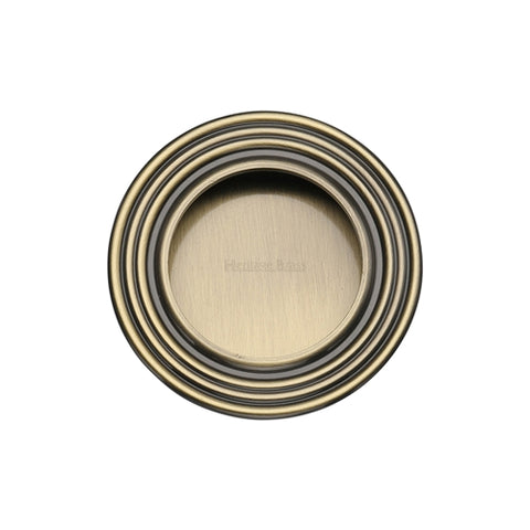 Round Reeded Flush Pull Concealed Fix