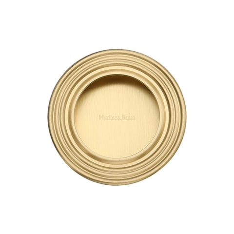Round Reeded Flush Pull Concealed Fix