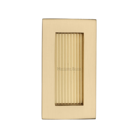 Reeded Rectangular Flush Pull Concealed Fix