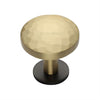 Round Hammered Cabinet Knob With Rose