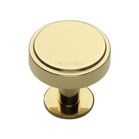 Stepped Disc Cabinet Knob on Rose