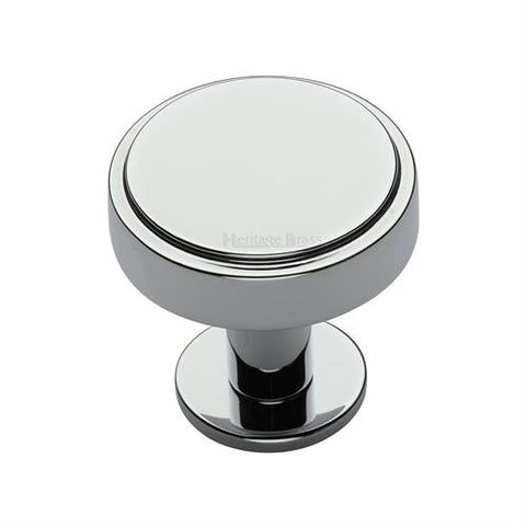 Stepped Disc Cabinet Knob on Rose