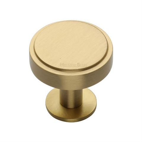 Stepped Disc Cabinet Knob on Rose