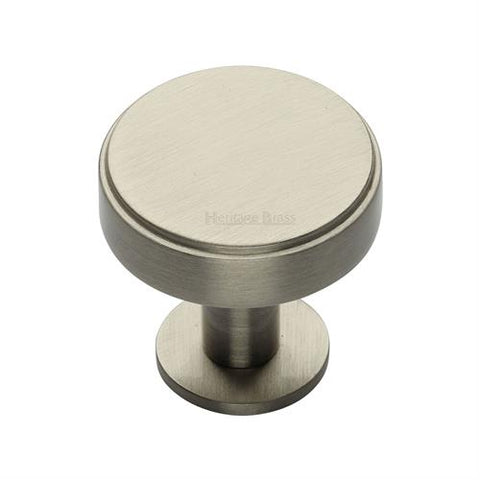 Stepped Disc Cabinet Knob on Rose