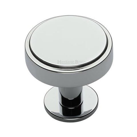 Stepped Disc Cabinet Knob on Rose