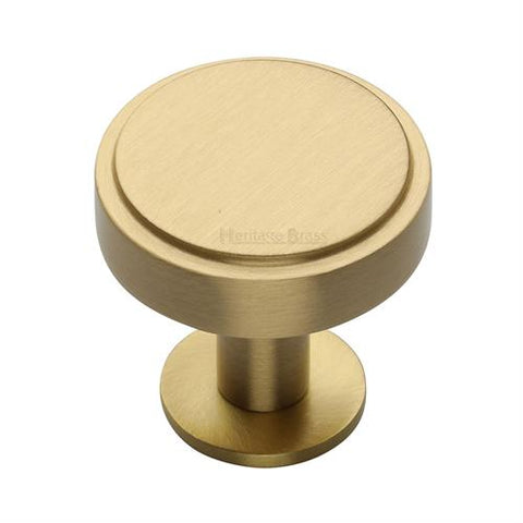 Stepped Disc Cabinet Knob on Rose