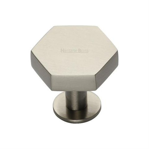 Hexagon Cabinet Knob on Rose