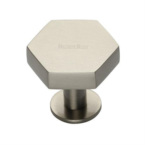 Hexagon Cabinet Knob on Rose