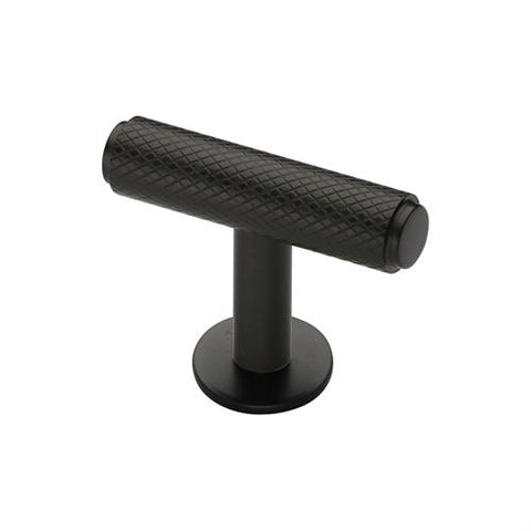 Knurled T Bar Cabinet Knob on Rose