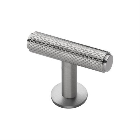 Knurled T Bar Cabinet Knob on Rose