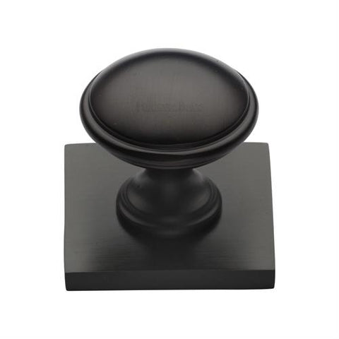 Domed Cabinet Knob on Square Backplate