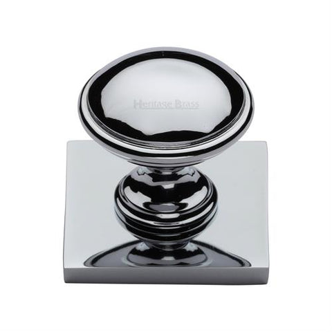 Domed Cabinet Knob on Square Backplate