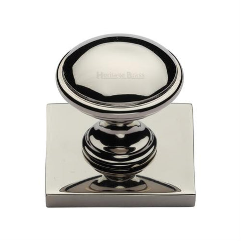 Domed Cabinet Knob on Square Backplate