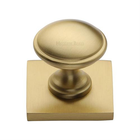 Domed Cabinet Knob on Square Backplate