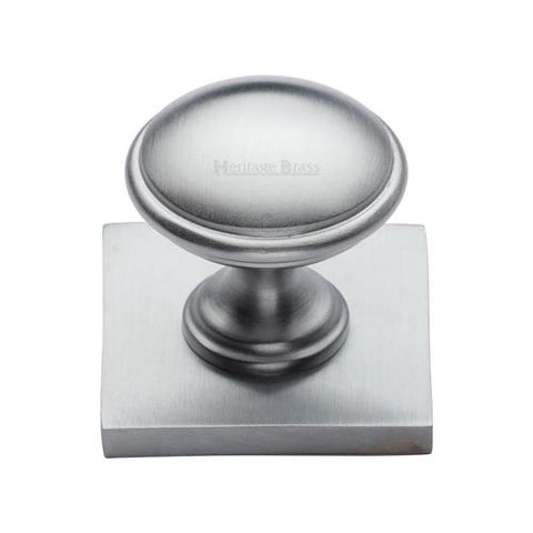 Domed Cabinet Knob on Square Backplate