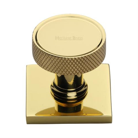 Florence Knurled Cabinet Knob on Square Backplate