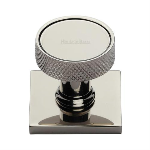 Florence Knurled Cabinet Knob on Square Backplate