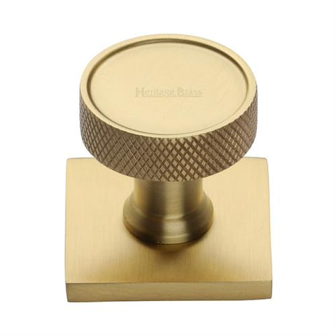 Florence Knurled Cabinet Knob on Square Backplate