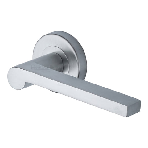 Metro Mid Century Lever Handle on Round Rose