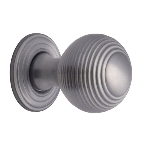 Reeded Cabinet Knob with Base