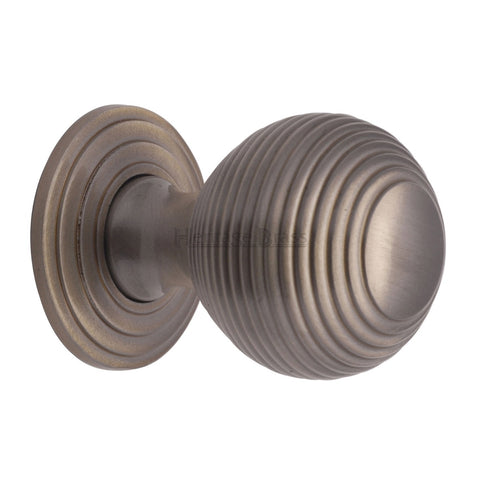 Reeded Cabinet Knob with Base